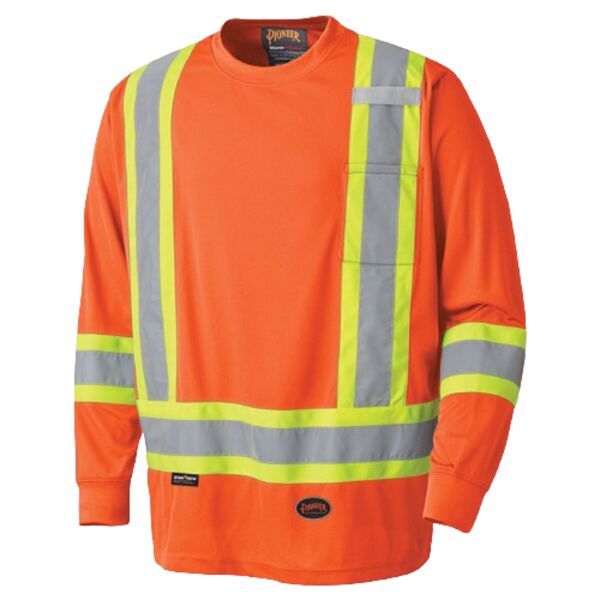 SAFETY LONG-SLEEVED SHIRT - 100% COTTON ORANGE Thumbnail