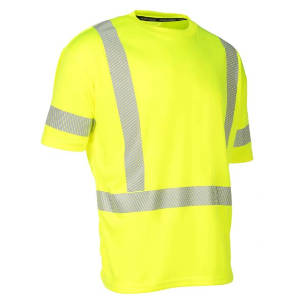 Hi Vis Lime Crew Neck Short Sleeve Ultrasoft Technical Tee Thumbnail